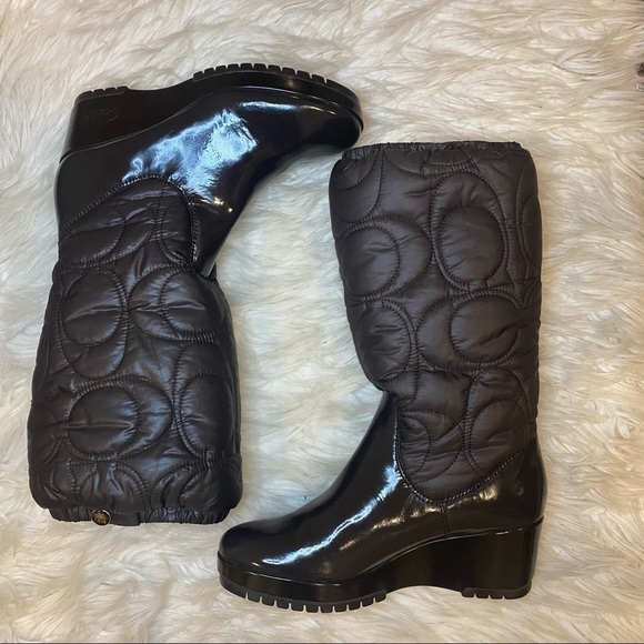 Coach Patent Leather Quilted Cantina Mid-Calf Boot - Picture 4 of 10